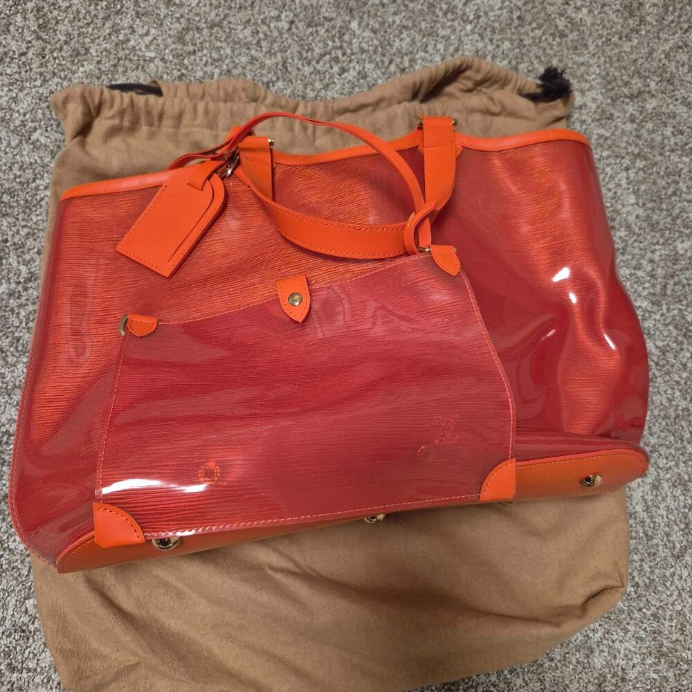 Louis Vuitton Orange Baja Lagoon Bay Plage Epi Clear Tote